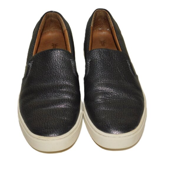 Frye Slip-On Shoes In Pewter Size 7.5M Leather Sneakers - Picture 2 of 10